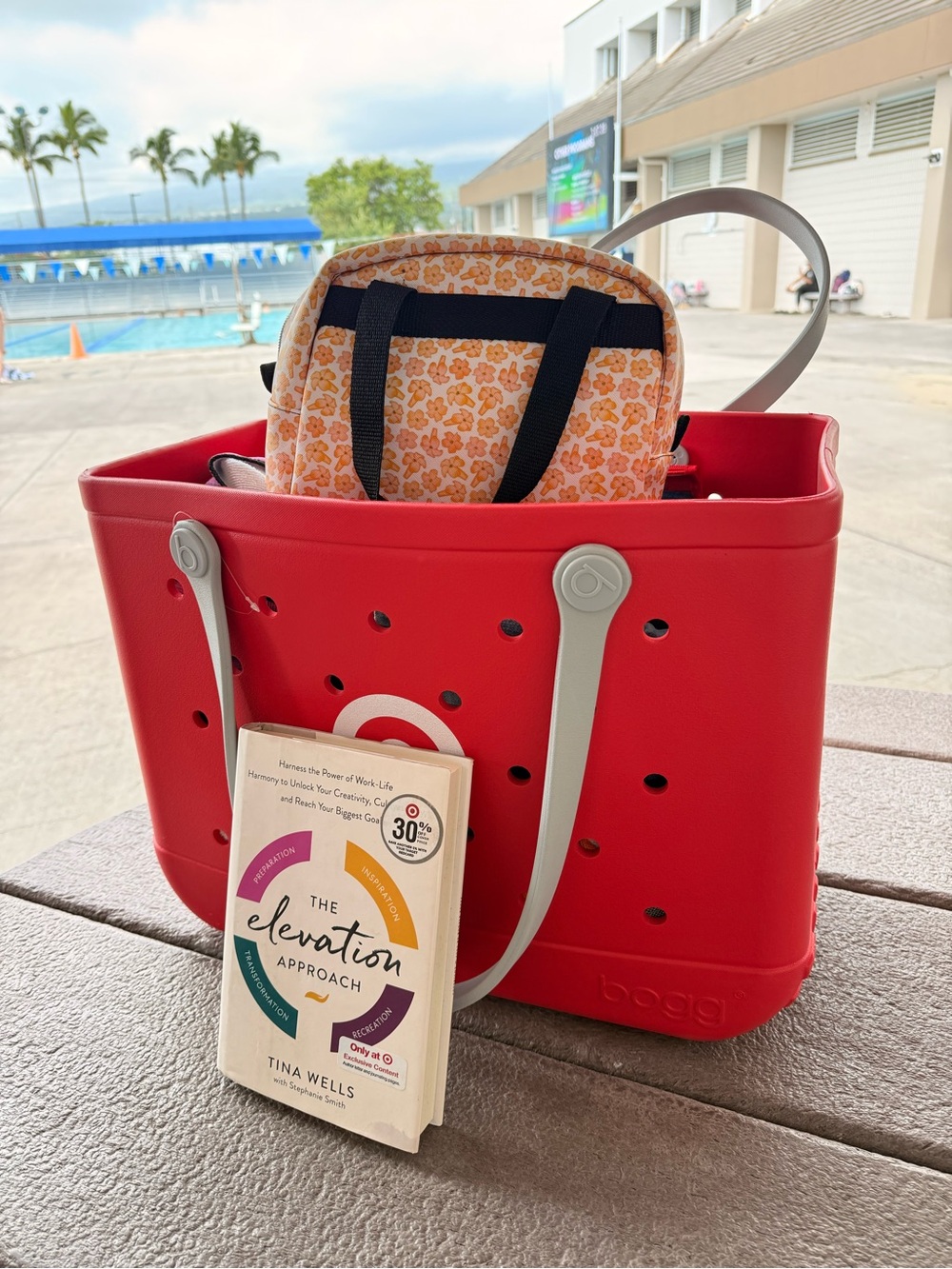 Target Red Tote with Gray Handles and Logo